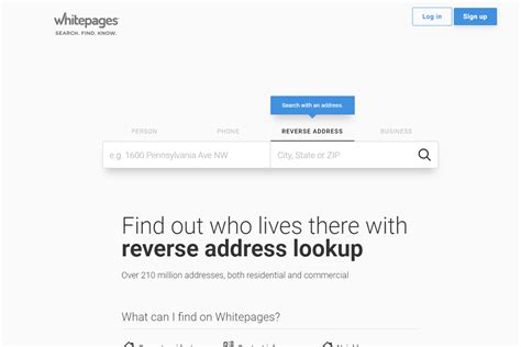 white page reverse lookup address